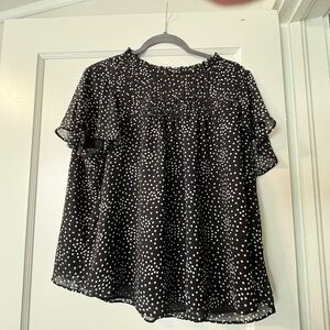 Brand New Torrid Blouse sz L Black and white polka dots